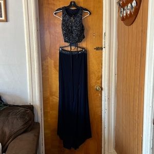 Camille la vie blue 2 piece prom dress